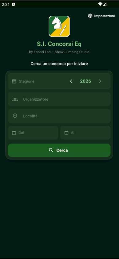Schermata di ricerca concorsi